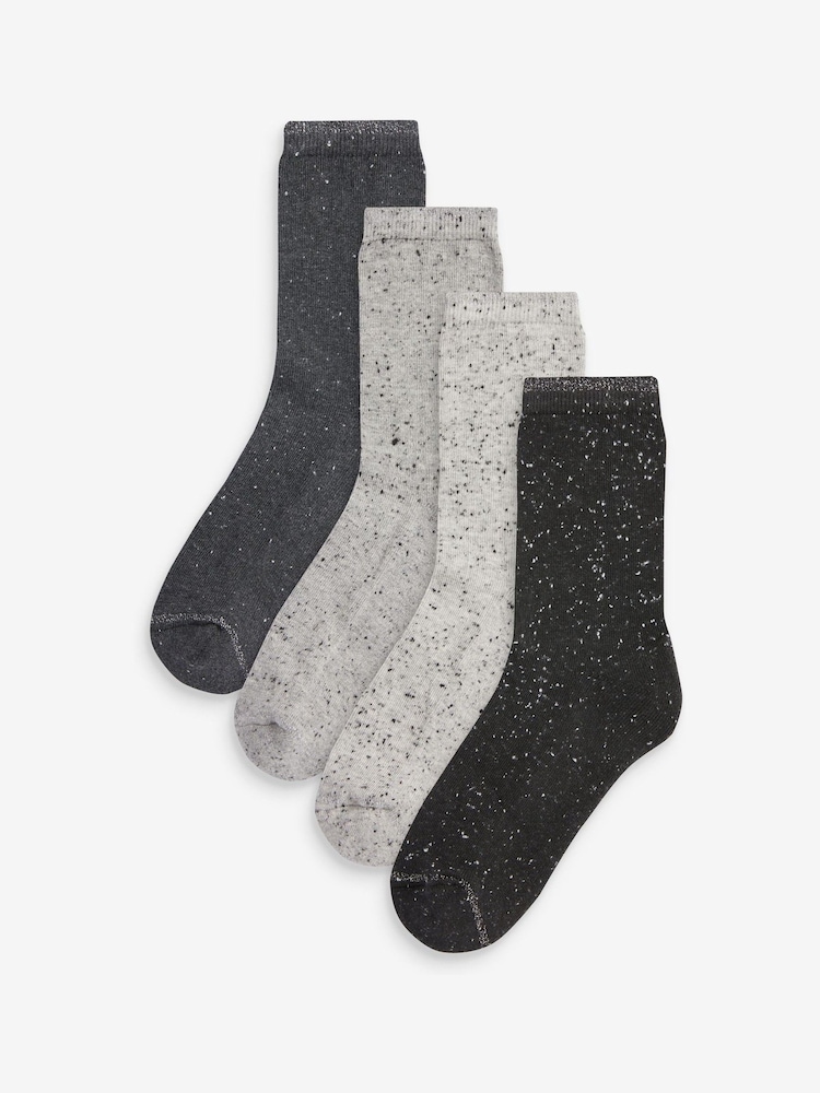 Monochrom - Melierte Socken mit gepolsterter Sohle im 4er-Pack - Bild 1 von 5 Monochrom - Melierte Socken mit gepolsterter Sohle im 4er-Pack - Bild 1 von 5