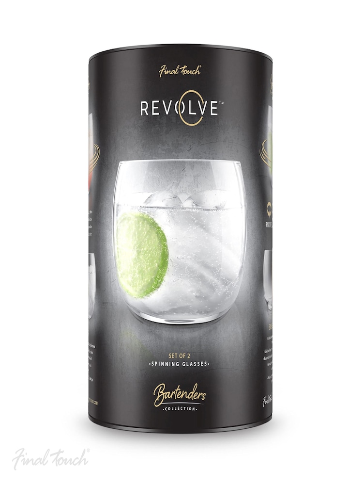 Jeray Clear Final Touch Set of 2 Revolve Cocktail Glass - Image 1 of 6