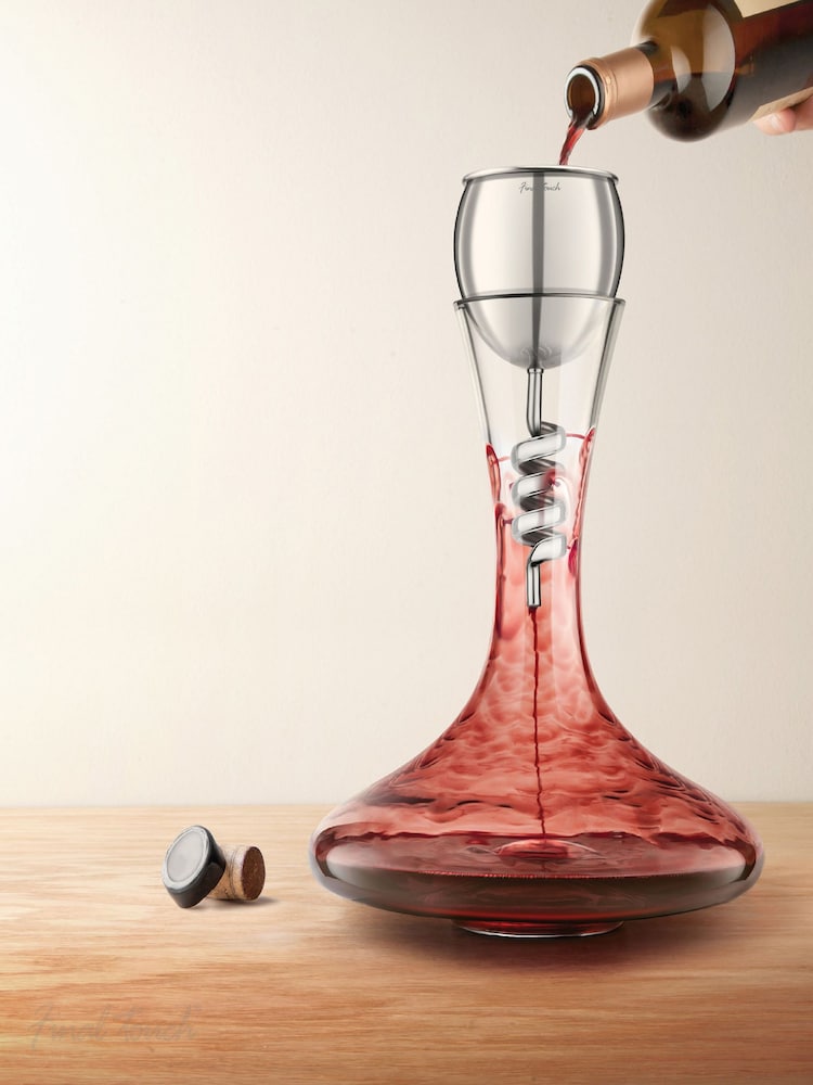 Jeray Clear Final Touch Stainless Steel Twister Decanter - Image 1 of 2