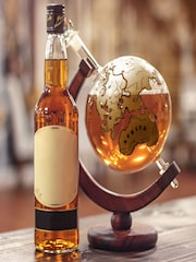 Jeray Clear Bar Originale Gold Ship Globe 750 ml Decanter - Image 1 of 5