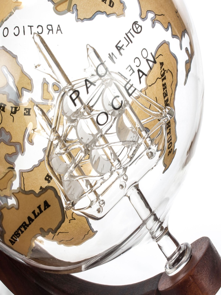 Jeray Clear Bar Originale Gold Ship Globe 750 ml Decanter - Image 2 of 5