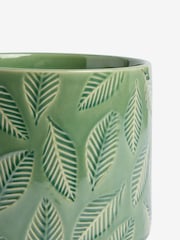 Nina Campbell Green Leaf Plant Pot - Image 2 of 3