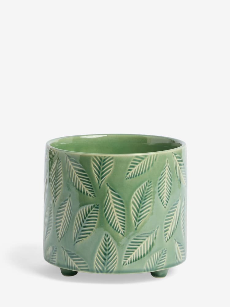 Nina Campbell Green Leaf Plant Pot - Image 3 of 3
