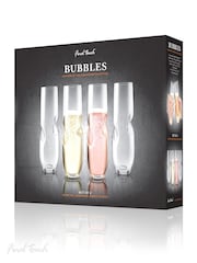Jeray Clear Final Touch Set of 4 Bubbles Stemless Champagne Sp Glasses - Image 3 of 4