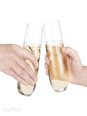 Jeray Clear Final Touch Set of 4 Bubbles Stemless Champagne Sp Glasses - Image 4 of 4