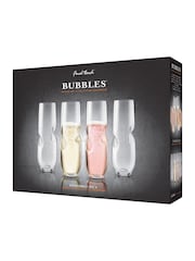 Jeray Clear Final Touch Bubbles Set of 4 Champagne/Sparkling Wine Stemless Glasses - Image 5 of 5