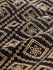 Black/Brown Broderie Frill Sleeve Embroidered Cami Top - Image 2 of 3