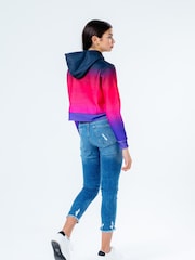 Hype. Black/Pink Fade Crop Hoodie - Image 2 of 4