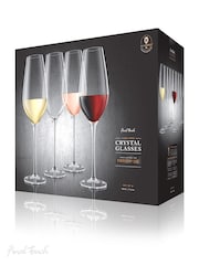 Jeray Clear Final Touch Set of 8 Everyday Lead Free Crystal Wi Glasses - Image 5 of 5