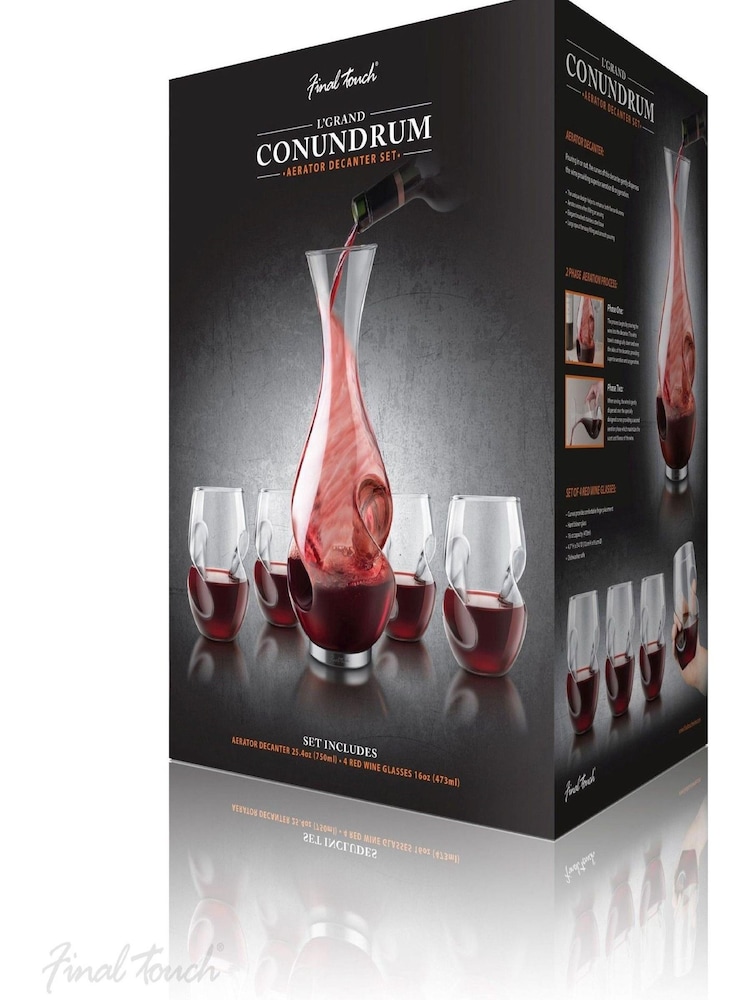 Jeray Clear Final Touch Conundrum Red Wine Decanter Set - Image 5 of 5