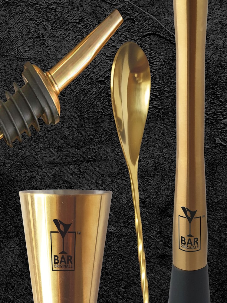 Jeray Brass Bar Originale Brass 5 Piece Cocktail Set - Image 2 of 3