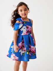 أزرق/وردي - فستان سكوبا بفيونكة على منطقة الكتف منقوش Baker من ‪Ted Baker‬​​​​​​​ - Image 1 of 9