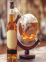 Jeray Clear Bar Originale Silver Plane Globe 750ml Decanter - Image 1 of 4