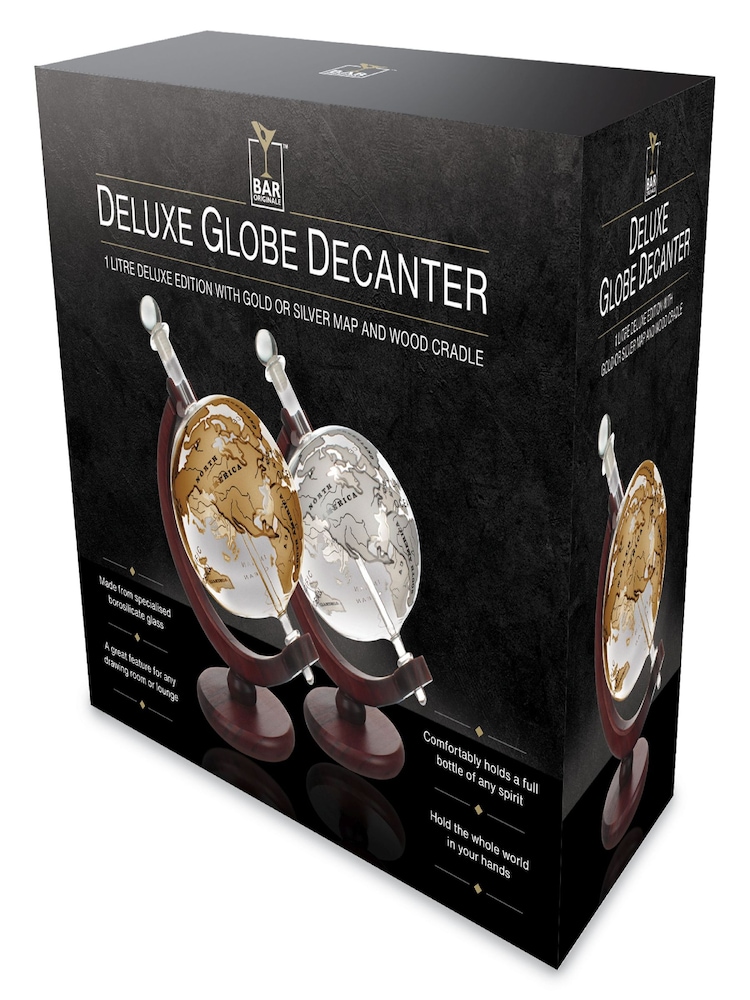 Jeray Clear Bar Originale Silver Plane Globe 750ml Decanter - Image 4 of 4 Jeray Clear Bar Originale Silver Plane Globe 750ml Decanter - Image 4 of 4
