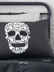Catherine Lansfield Grey Skulls Reversible Duvet Cover Set - Image 3 of 4