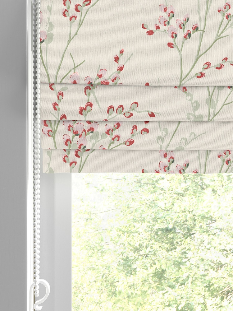 Laura Ashley Red Pussy Willow Winter Made to Measure 100% Cotton Roman Blinds - Image 2 of 6