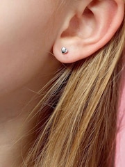 Beaverbrooks Children’s Mini B Silver Diamond Heart Earrings - Image 4 of 5