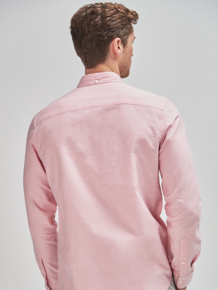 Pink Regular Fit Long Sleeve Oxford Shirt - Image 2 of 5