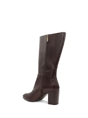 Jones Bootmaker Brown Leather Eirith Block Heel Smart Leather Long Boots - Image 3 of 6