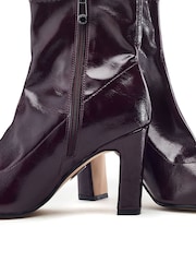 Moda in Pelle Red Padra Square Toe Block Heel Ankle Boots - Image 3 of 4