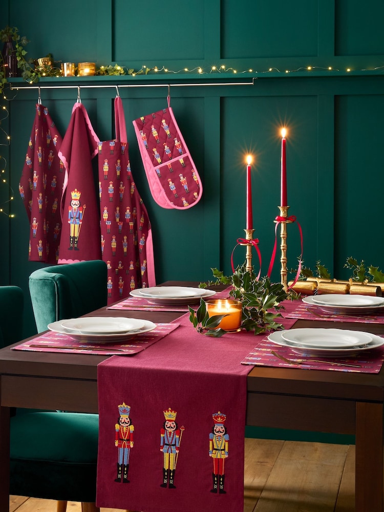 Catherine Lansfield 4 Pack Plum Christmas Nutcracker Table Placemats - Image 2 of 2 Catherine Lansfield 4 Pack Plum Christmas Nutcracker Table Placemats - Image 2 of 2
