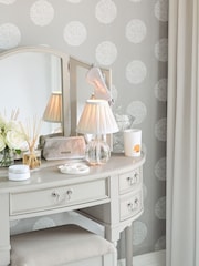Laura Ashley Dove Grey Clifton Dressing Table and Stool Set - Image 1 of 5