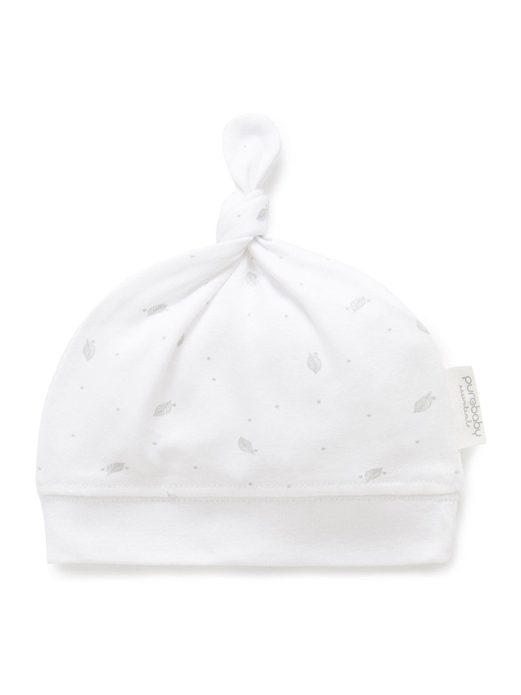 Purebaby Grey Baby 100% Cotton Hat Bib & Sleepsuit Set 3 Piece - Image 2 of 5