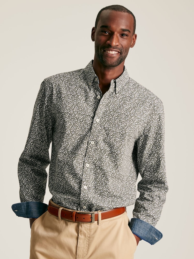 Joules Invitation Green Floral Cotton Shirt - Image 1 of 7
