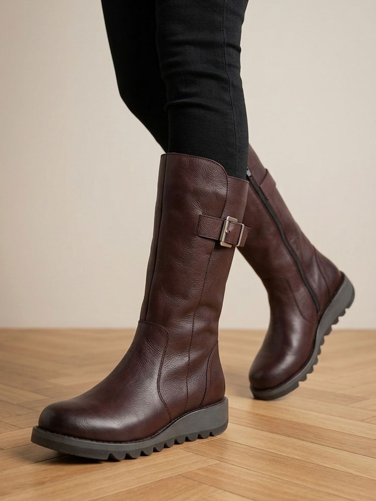 أحمر عنابي - Jones Bootmaker Edita2 Leather Long Boots - صورة 1 من 6 أحمر عنابي - Jones Bootmaker Edita2 Leather Long Boots - صورة 1 من 6