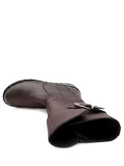 أحمر عنابي - Jones Bootmaker Edita2 Leather Long Boots - صورة 5 من 6
