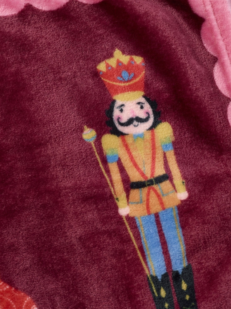 Catherine Lansfield Plum Teddy Christmas Nutcracker Cosy and Warm Fleece Throw - Image 3 of 3 Catherine Lansfield Plum Teddy Christmas Nutcracker Cosy and Warm Fleece Throw - Image 3 of 3