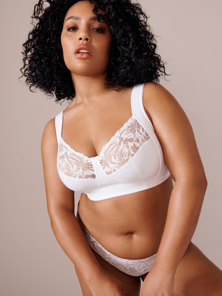 White F-K Ultimate Comfort Cup Padded Strap Non Pad Non Wired Bra with Side Support - Image 1 of 6
