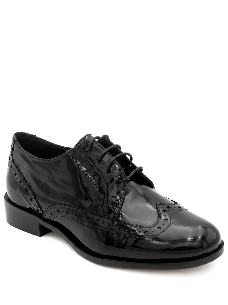 Jones Bootmaker Black Lizbeth Patent Leather Brogues - Image 2 of 6