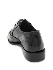 Jones Bootmaker Black Lizbeth Patent Leather Brogues - Image 3 of 6
