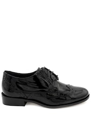 Jones Bootmaker Black Lizbeth Patent Leather Brogues - Image 4 of 6