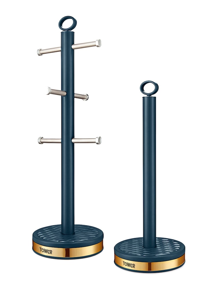 Tower Blue Empire 6 Mug Tree & Towel Pole Set - Image 4 of 4