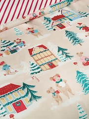 Catherine Lansfield wendbares Bettbezug- und Kissenbezug-Set mit Weihnachten Mouse Town Motiv - Bild 4 von 4