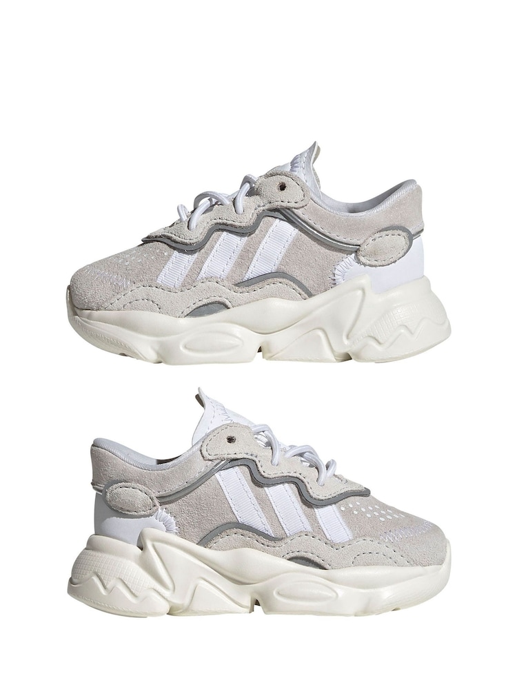 adidas Originals White Ozweego Trainers - Image 5 of 10