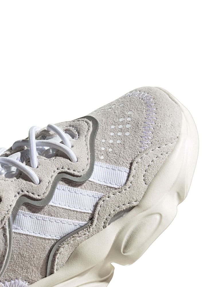 adidas Originals White Ozweego Trainers - Image 8 of 10