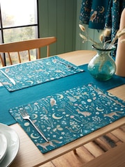 Catherine Lansfield Green Enchanted Twilight Animals Cotton Dining Placemat - Image 1 of 2