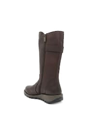 بني - Jones Bootmaker Edita2 Leather Long Boots - صورة 3 من 6