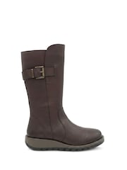 بني - Jones Bootmaker Edita2 Leather Long Boots - صورة 4 من 6