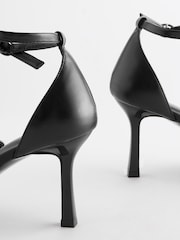 Black Forever Comfort® Point Toe Chain Trim Heel Shoes - Image 3 of 6