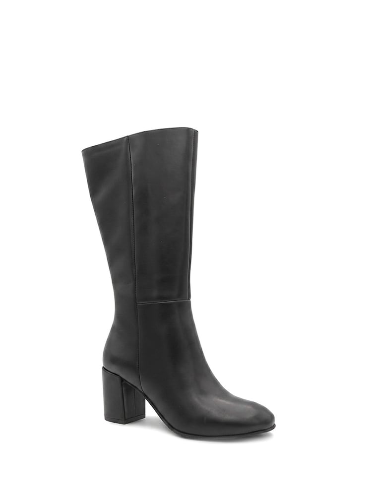 Jones Bootmaker Black Leather Eirith Block Heel Smart Leather Long Boots - Image 2 of 6 Jones Bootmaker Black Leather Eirith Block Heel Smart Leather Long Boots - Image 2 of 6
