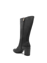 Jones Bootmaker Black Leather Eirith Block Heel Smart Leather Long Boots - Image 3 of 6