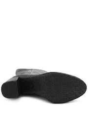 Jones Bootmaker Black Leather Eirith Block Heel Smart Leather Long Boots - Image 6 of 6
