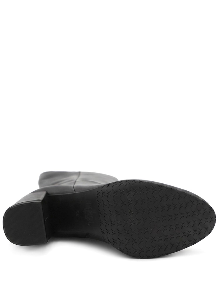 Jones Bootmaker Black Leather Eirith Block Heel Smart Leather Long Boots - Image 6 of 6 Jones Bootmaker Black Leather Eirith Block Heel Smart Leather Long Boots - Image 6 of 6