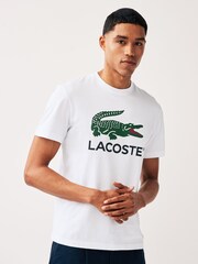Lacoste Signature Print 100% Cotton T-Shirt - Image 1 of 7