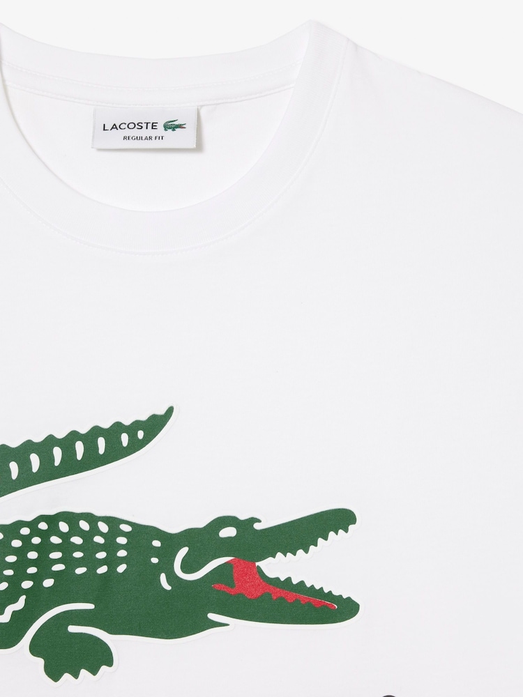 Lacoste Signature Print 100% Cotton T-Shirt - Image 7 of 7