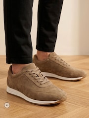 Jones Bootmaker Taupe Brown Southend2 Leather Trainers - Image 1 of 6